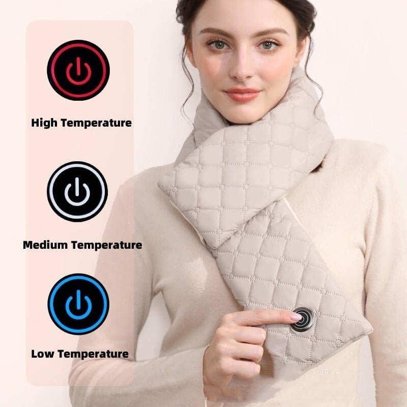 electric heating scarf-Electric Heating Scarf 3 Gear Heating Pads Outdoor Warm Heated Scarf USB Heater Thermal Shawl Neck Brace Warm Bib For Women Men-shopluxelook.store