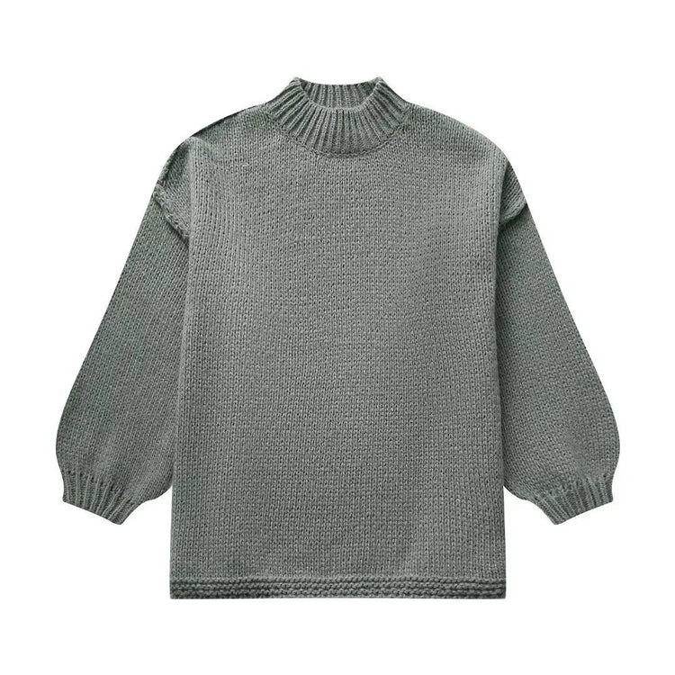 Casual All-match Round Neck Long Sleeve Knitted Sweater shopluxelook.store