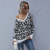 European And American Style Leopard Print Knitted Pullover shopluxelook.store