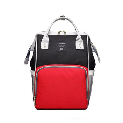 Fashion Maternity Nappy Bag - Black/Red/Gray