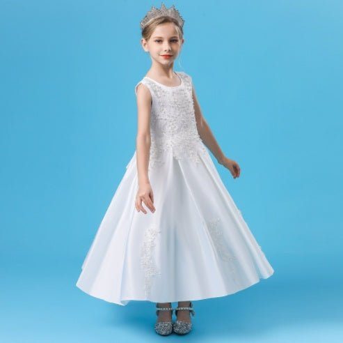 childrens piano performance dress-Fashion Children's Long Summer Piano Performance Costume Dress-shopluxelook.store