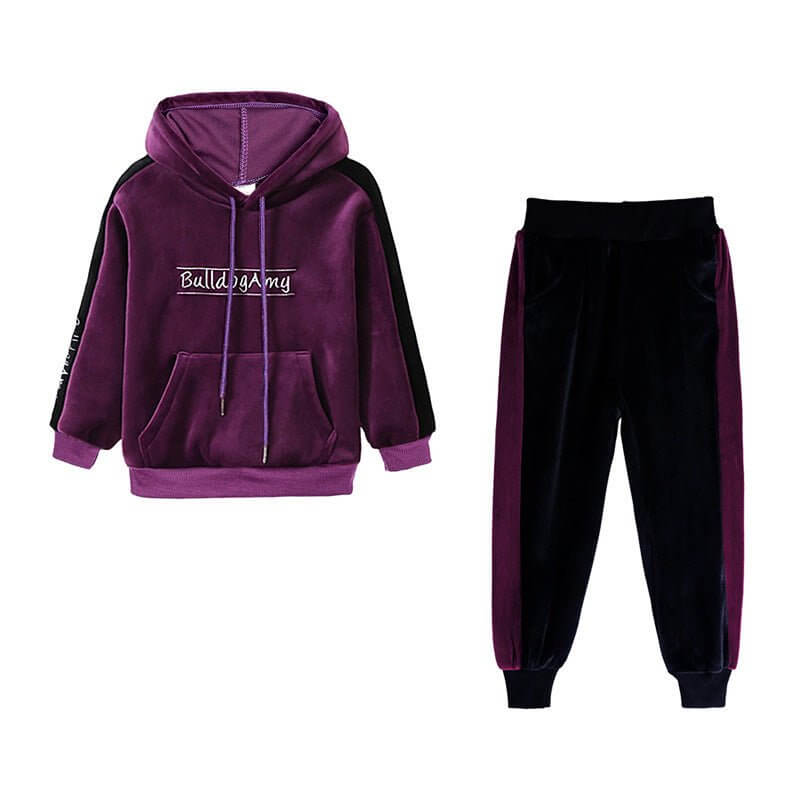 Fashion Girls Long Sleeve Two-piece Sports Suit-shopluxelook.store