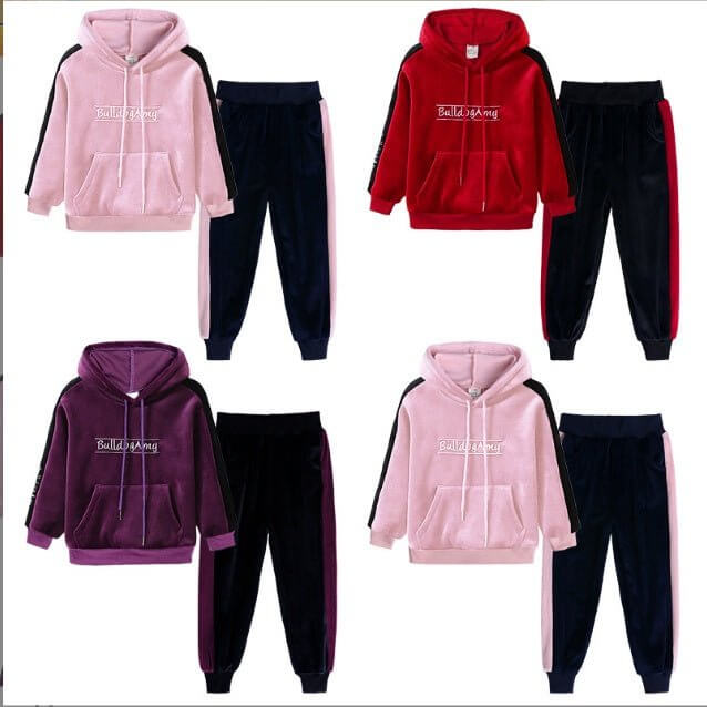 girls long sleeve sports suit-Fashion Girls Long Sleeve Two-piece Sports Suit-shopluxelook.store