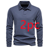 Fashion Lapel Long - sleeved Polo Shirt Men&