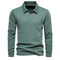 Fashion Lapel Long - sleeved Polo Shirt Men's Casual Solid Color Tops Clothing - Luxury 0 by Shop Luxe Look