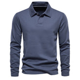 Fashion Lapel Long - sleeved Polo Shirt Men&