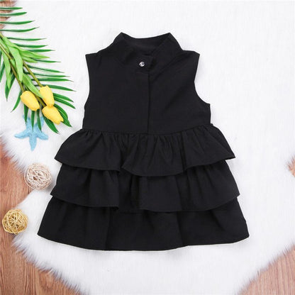 Fashion Simple Solid Color Sleeveless Small And Medium Girl Dress-shopluxelook.store