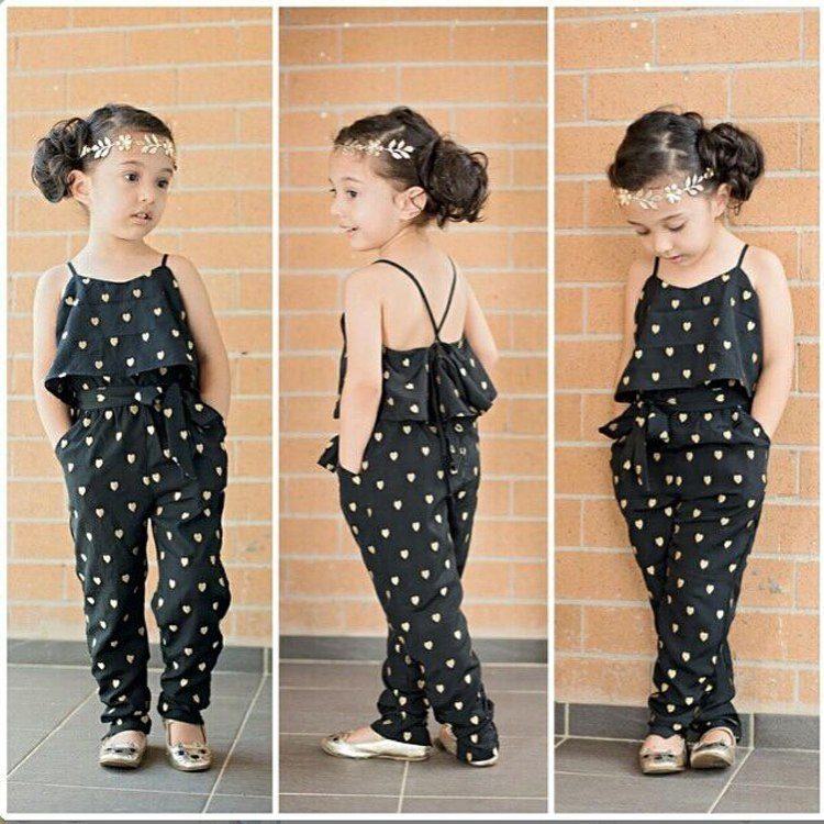 summer girls clothing-Fashion Summer Kids Girls Clothing Sets Cotton Sleeveless Polka Dot Strap Girls Jumpsuit Clothes Sets Outfits Children Suits-shopluxelook.store