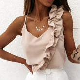 Sexy Temperament Backless Ruffled Spaghetti Straps Top For Women shopluxelook.store