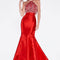 Fitted Mermaid Mikado Gown with Beaded Halter Neckline - Luxury Night Out by Shop Luxe Look