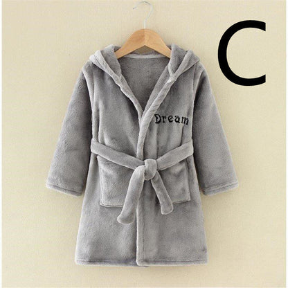 Four Seasons Home Service, Children's Clothing, Children's Bathrobe, Robe, Thickened Flannel-shopluxelook.store