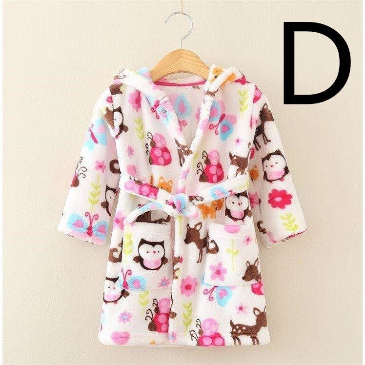 children's bathrobe-Four Seasons Home Service, Children's Clothing, Children's Bathrobe, Robe, Thickened Flannel-shopluxelook.store