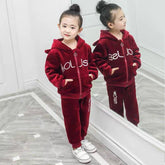 Girls Autumn And Winter Outfits Gold Velvet Thickening-shopluxelook.store