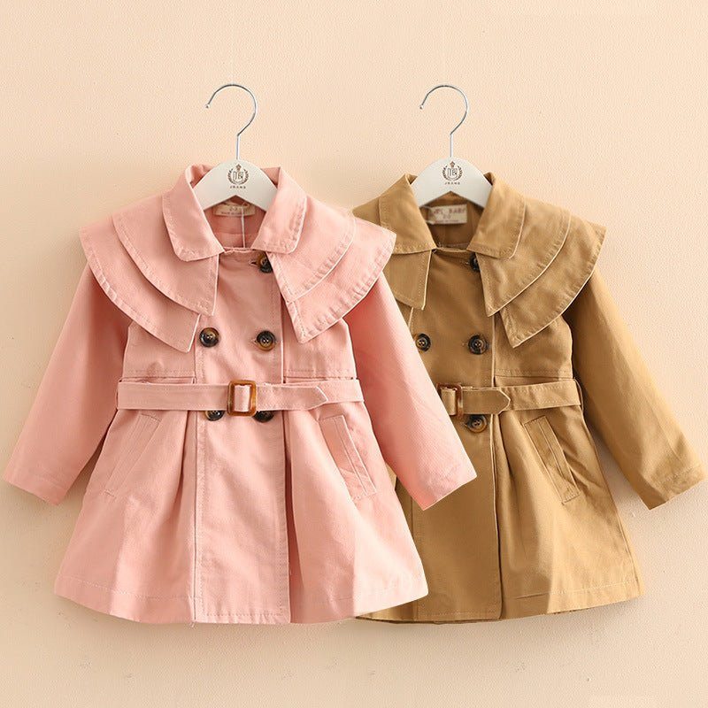 girls cotton trench coat-Girls' cotton trench coat-shopluxelook.store