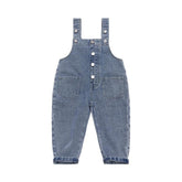 Girls Denim Overalls And Lace Shirt Two-piece Suit-shopluxelook.store