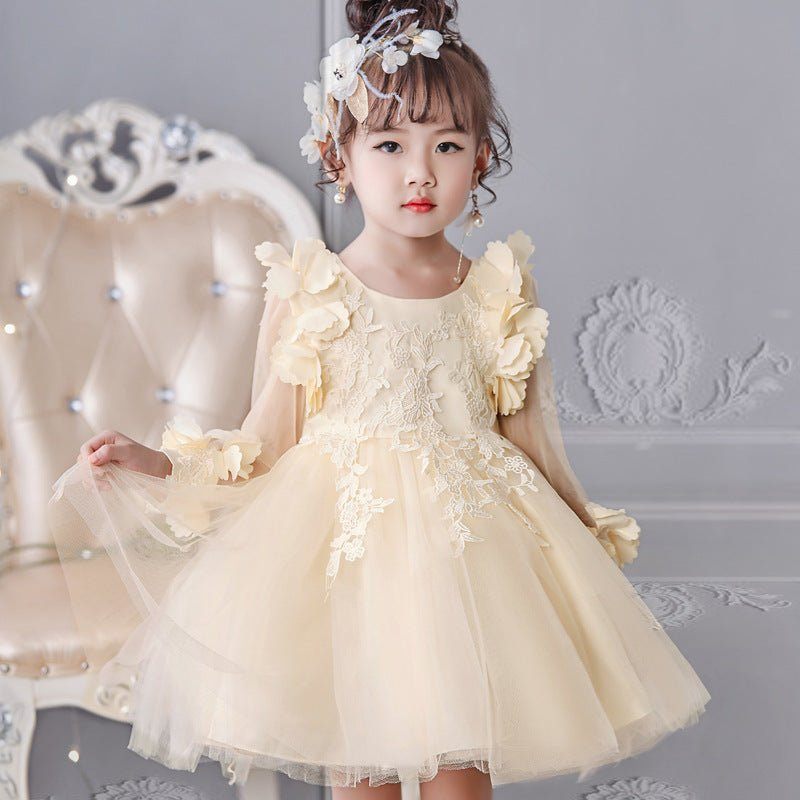 girls long sleeved princess dress-Girls' dresses long-sleeved princess dress-shopluxelook.store