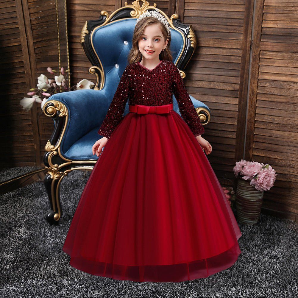 girls fashion cotton sequin dress kids-Girls Fashion Cotton Sequin Dress Kids-shopluxelook.store