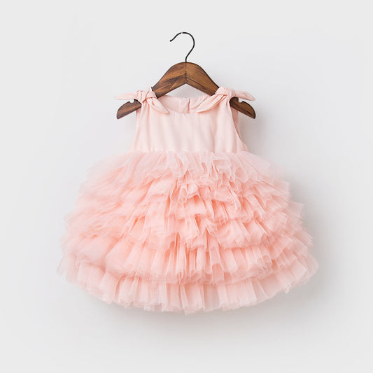 Girls' first birthday dress pink pettiskirt baby princess dress-shopluxelook.store