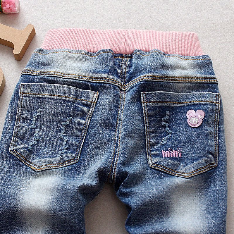 Girls Jeans Trend Candy Color Embroidery-shopluxelook.store