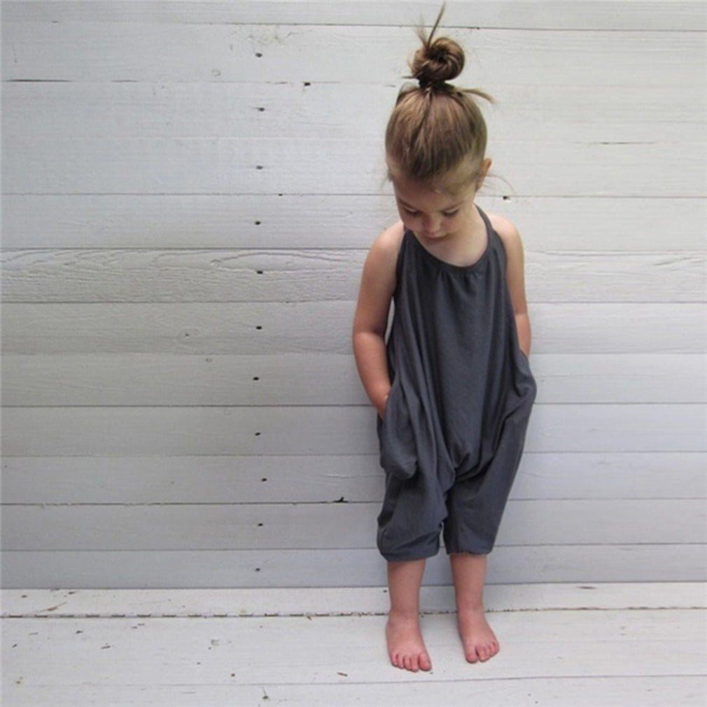 girls jumpsuits-Girls Jumpsuits Summer Baby Girl Solid Overalls Soft Girls Fashion Leotard Outfit Clothes-shopluxelook.store