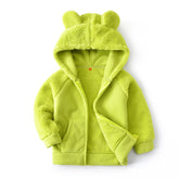 Girls Korean Kids Cardigan Hooded Polar Fleece Jacket-shopluxelook.store