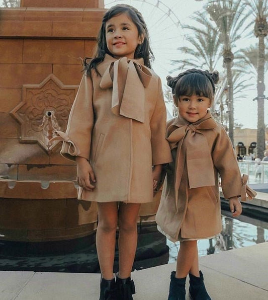 Girls long woolen coat