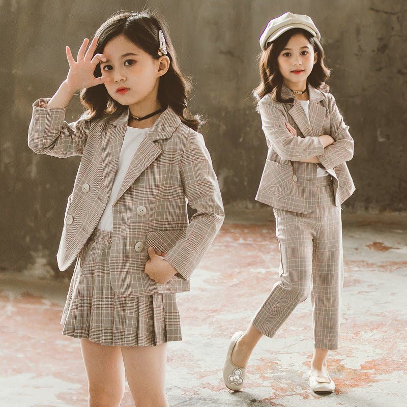 girls net red suit-Girls Net Red Fashion Double Breasted Small Suit-shopluxelook.store