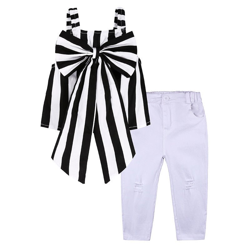 Girls' set children's ripped trousers-shopluxelook.store