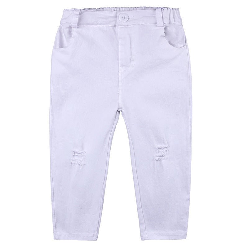 Girls' set children's ripped trousers-shopluxelook.store