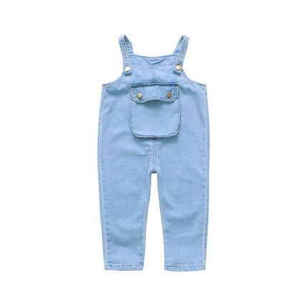 Girls' Trousers Bib Trousers Girl Baby Foreign Style Children's Jeans - Luxury 0 by Shop Luxe Look