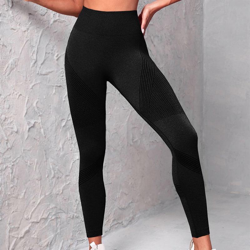 High Waist Seamless Yoga Pants Women's Solid Color Dot Striped Print Butt Lifting Leggings Fitness Running Sport Gym Legging Outfits-shopluxelook.store