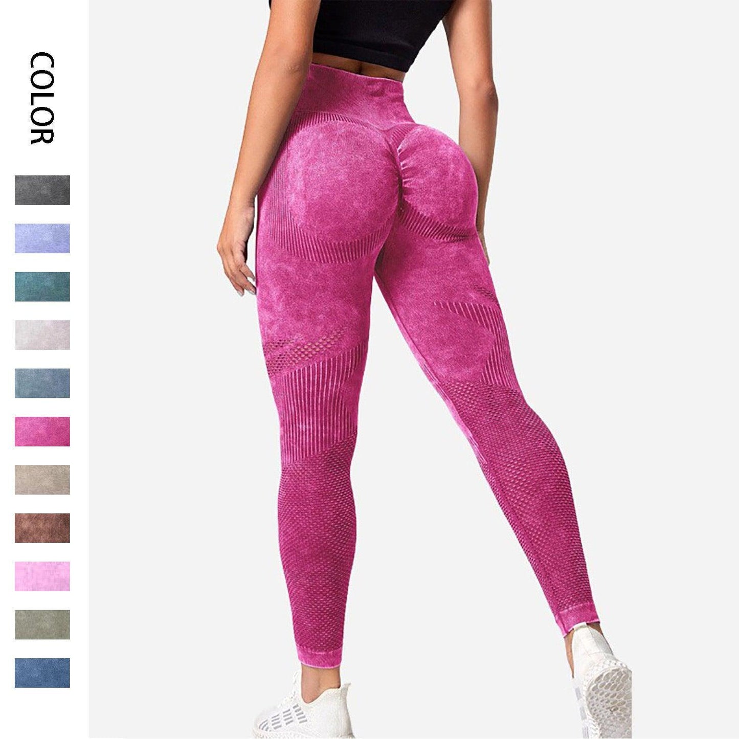 Hollow Design Seamless Leggings High Waist Hip Lifting Running Sports Fitness Yoga Pants Fashion Womens Clothing-shopluxelook.store