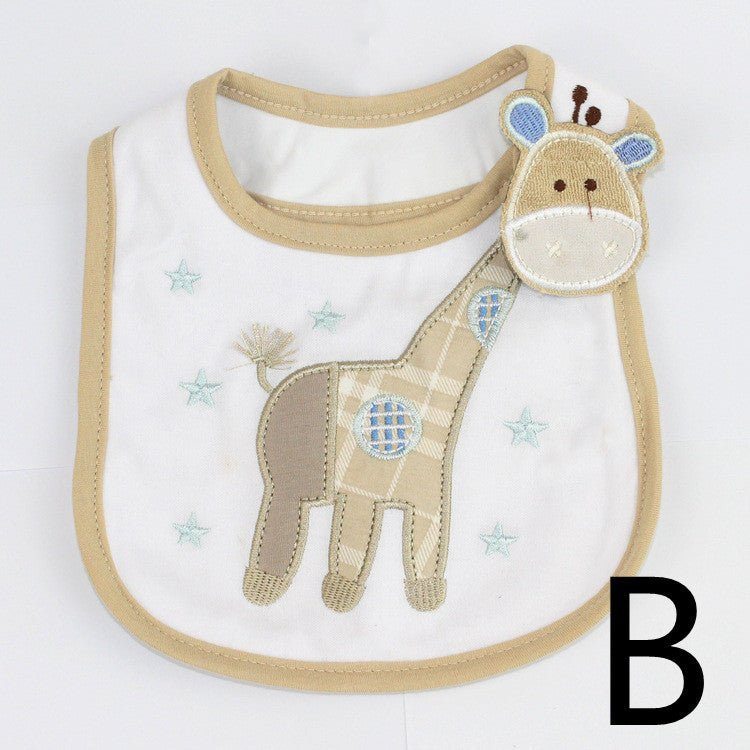 infant bib-Infant Bib Children's Cotton Three-layer Waterproof Bib Baby Bib Saliva Towel-shopluxelook.store