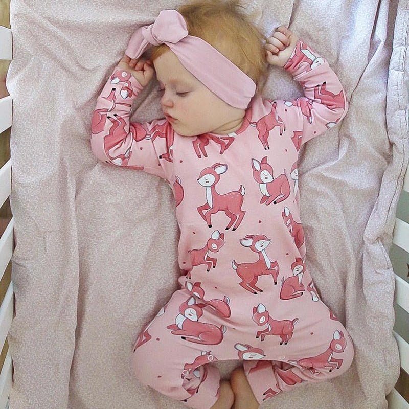 Infant Cartoon One - piece Romper Girl Long Sleeve - Luxury 0 by Shop Luxe Look