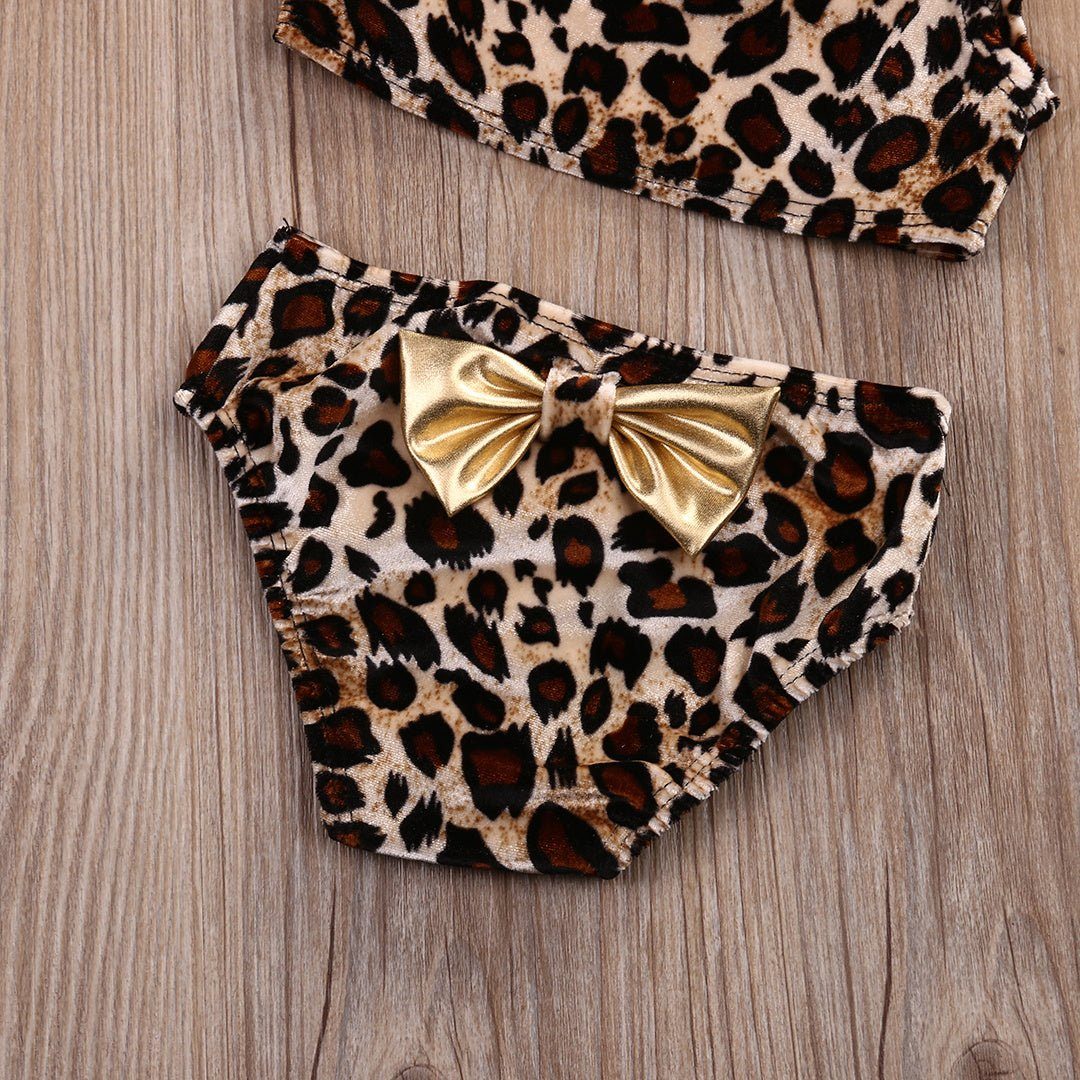 Kids Baby Girls Swimwear Leopard Print One Shoulder - Luxury 0 by Shop Luxe Look