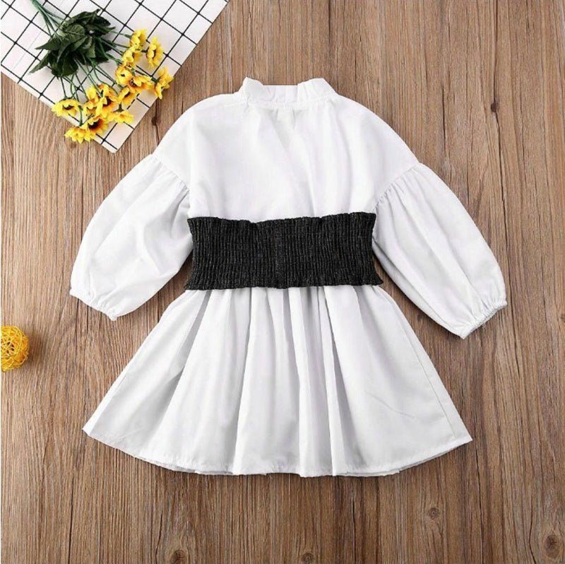 kids baby girls clothes-Kids Baby Irls Clothes White A-Line Shirt Dress For Irl-shopluxelook.store