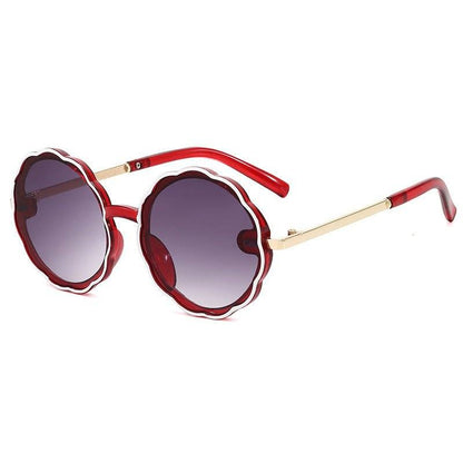 Kids Wave Frame Vintage Round Frame Sunglasses - Luxury 0 by Shop Luxe Look