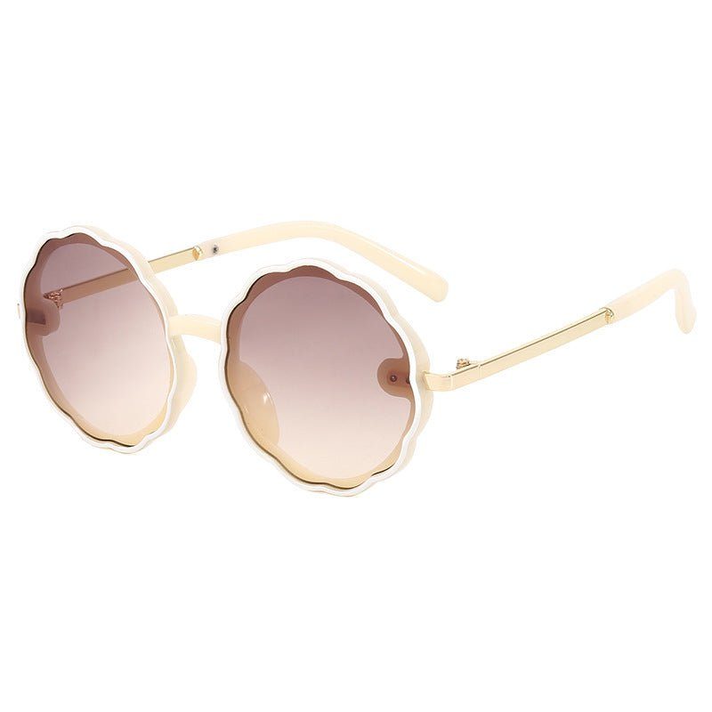 kids vintage sunglasses-Kids Wave Frame Vintage Round Frame Sunglasses-shopluxelook.store