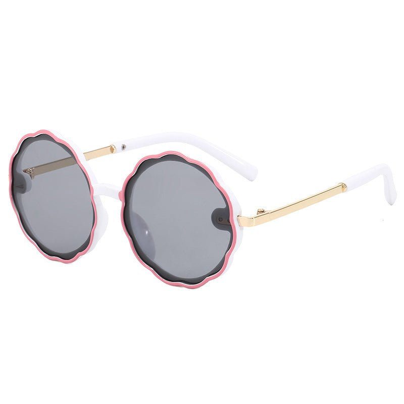 kids vintage sunglasses-Kids Wave Frame Vintage Round Frame Sunglasses-shopluxelook.store