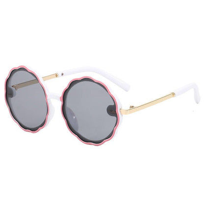 Kids Wave Frame Vintage Round Frame Sunglasses - Luxury 0 by Shop Luxe Look