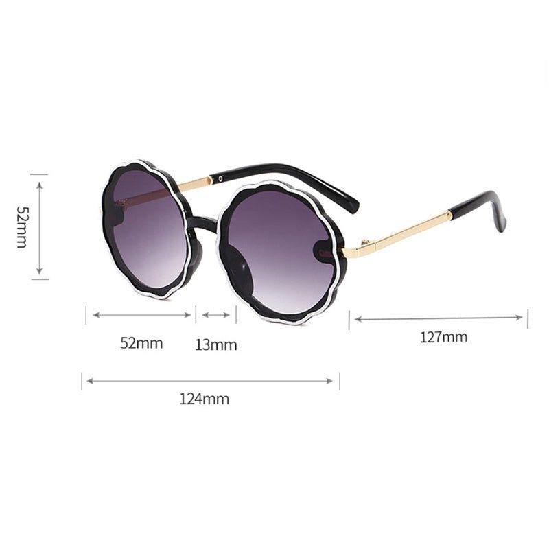 Kids Wave Frame Vintage Round Frame Sunglasses - Luxury 0 by Shop Luxe Look