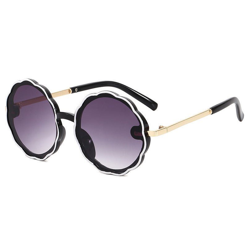 Kids Wave Frame Vintage Round Frame Sunglasses - Luxury 0 by Shop Luxe Look