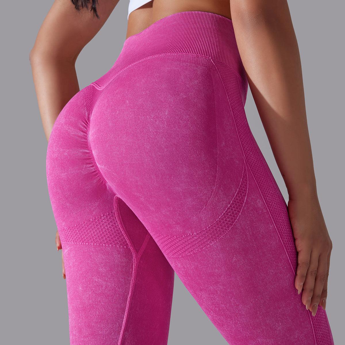 knitted seamless yoga pants-Knitted Seamless Yoga Pants Running Sports Fitness High Waist Butt Lifting Leggings Womens Clothing-shopluxelook.store