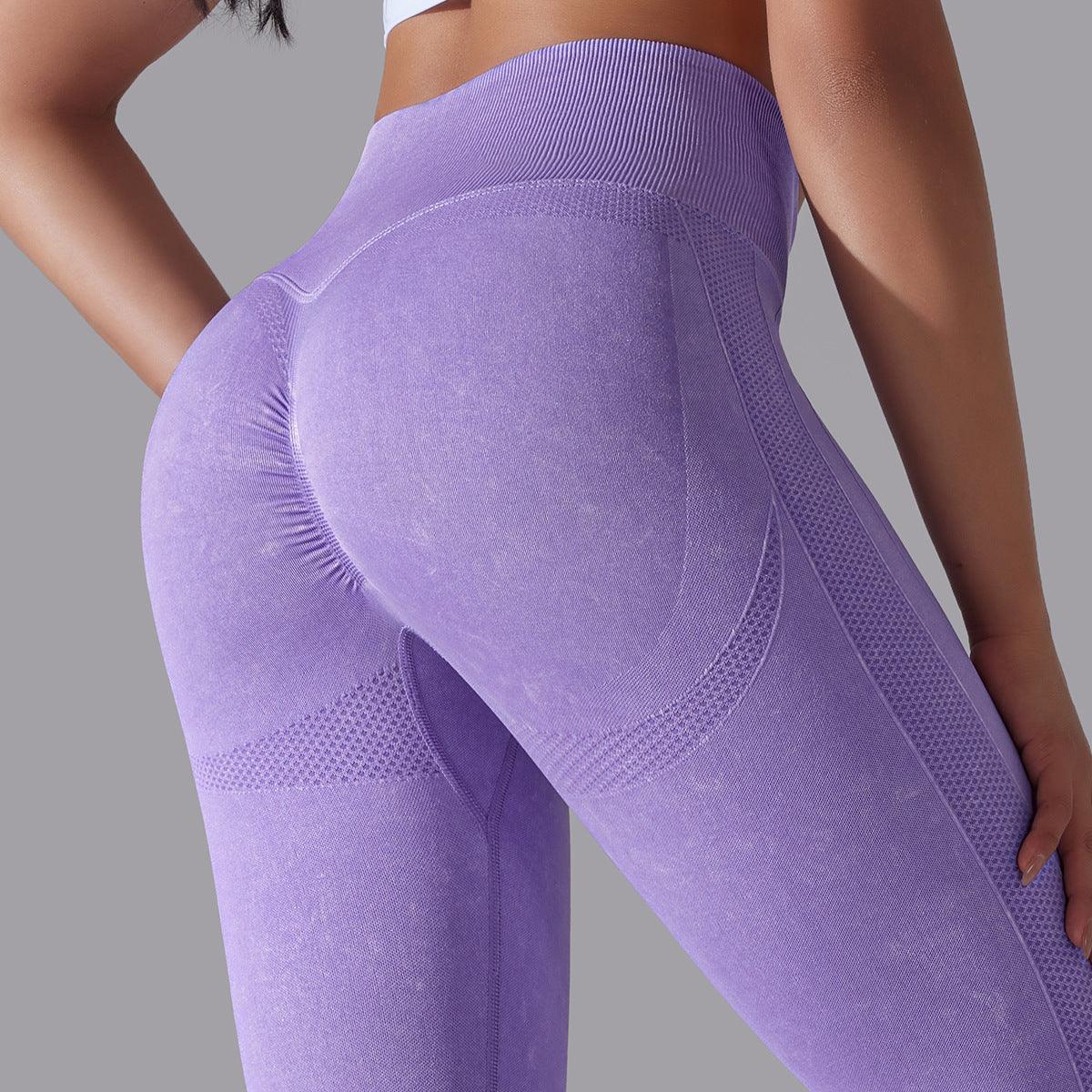 knitted seamless yoga pants-Knitted Seamless Yoga Pants Running Sports Fitness High Waist Butt Lifting Leggings Womens Clothing-shopluxelook.store