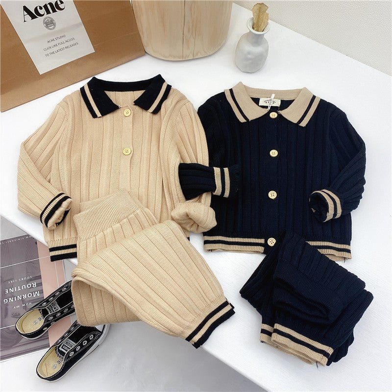 Knitted Two - piece Girl's Sweater Children's Suit - Luxury 0 by Shop Luxe Look