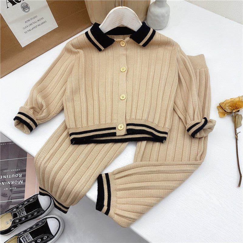 Knitted Two - piece Girl's Sweater Children's Suit - Luxury 0 by Shop Luxe Look