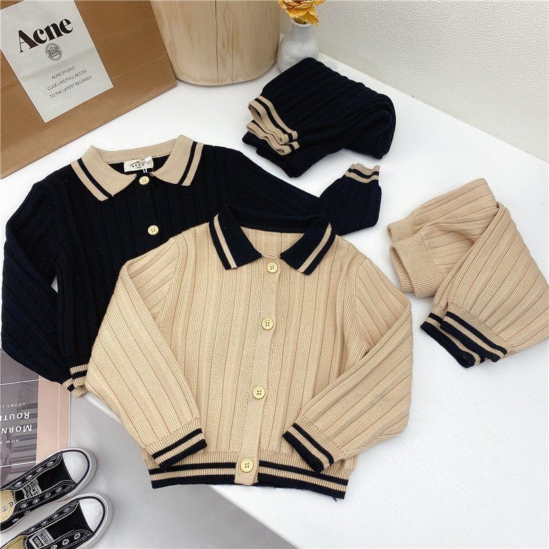 Knitted Two - piece Girl's Sweater Children's Suit - Luxury 0 by Shop Luxe Look