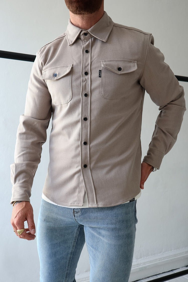 mens youth casual shirt brushed-Men's Youth Casual Shirt Brushed-shopluxelook.store