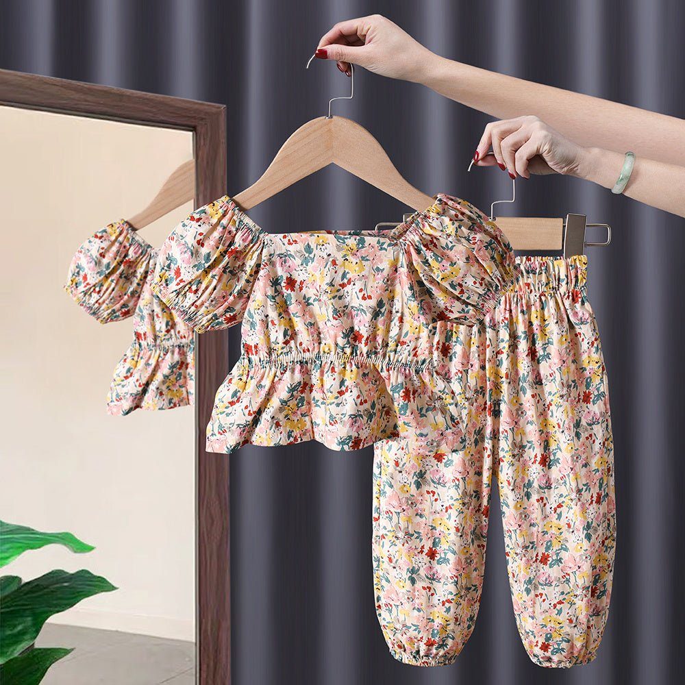 baby girl summer suit-New Baby Girl Summer Short Sleeve Two Piece Suit-shopluxelook.store