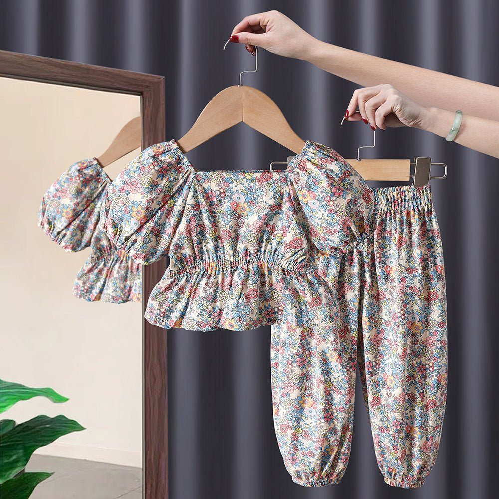 baby girl summer suit-New Baby Girl Summer Short Sleeve Two Piece Suit-shopluxelook.store